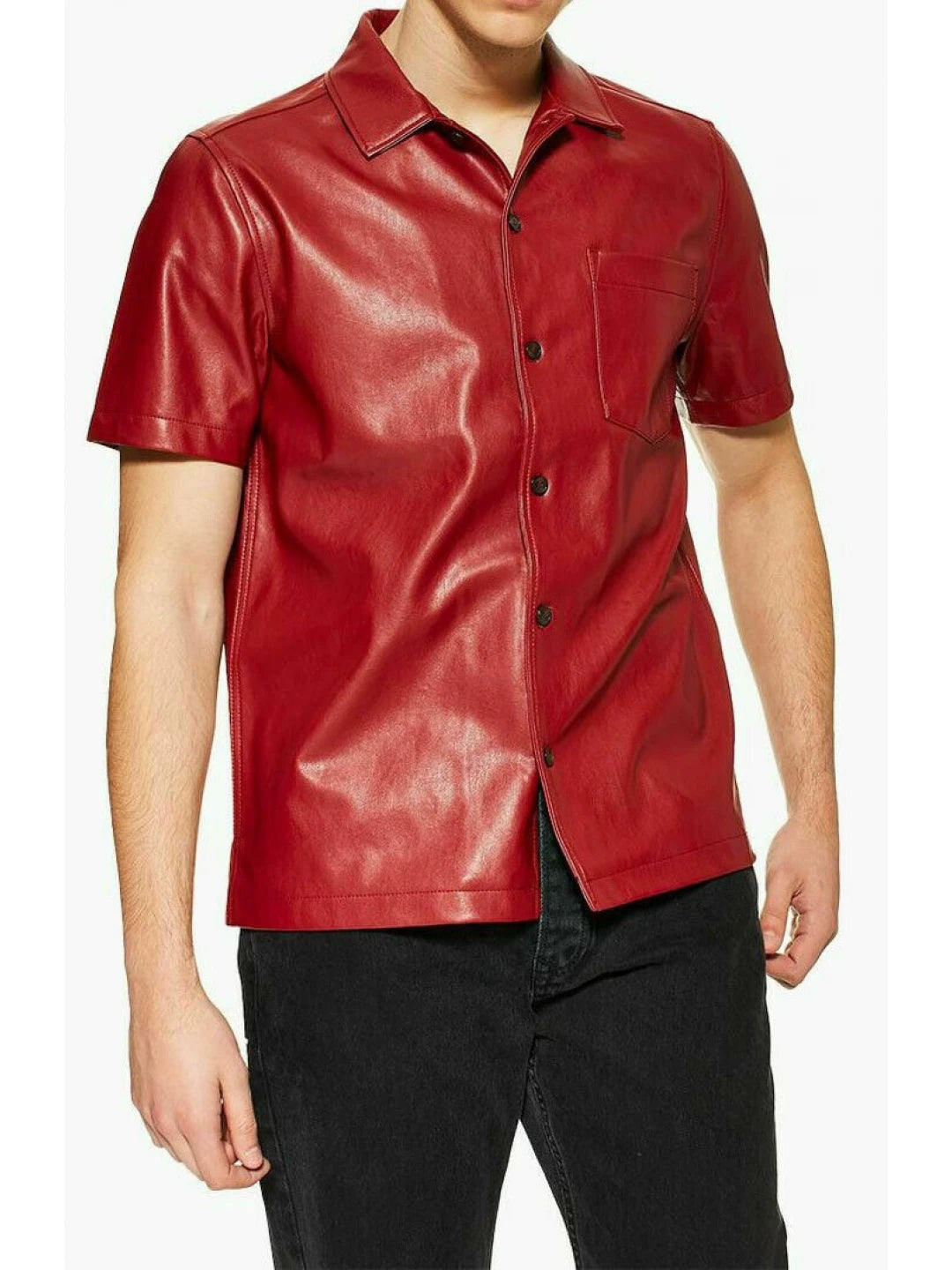 Half Leather Shirt